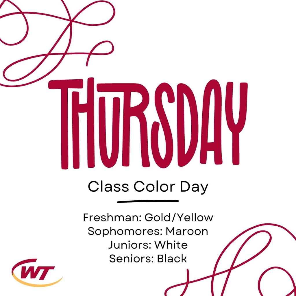spirit week thursday reminder