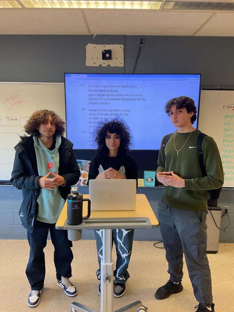 students in English class
