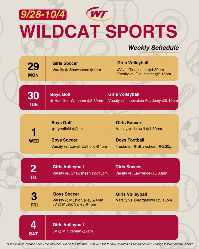 Sports Calendar 9/28-10/4