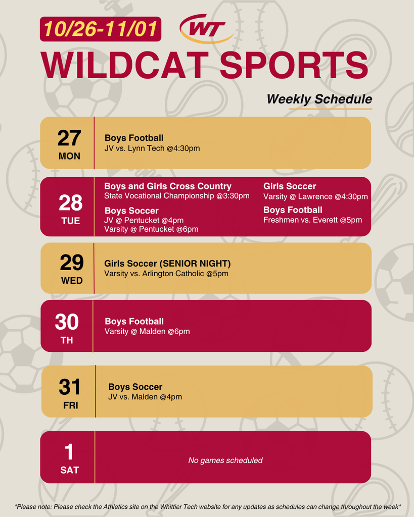 10.26-11.1 Sports Calendar