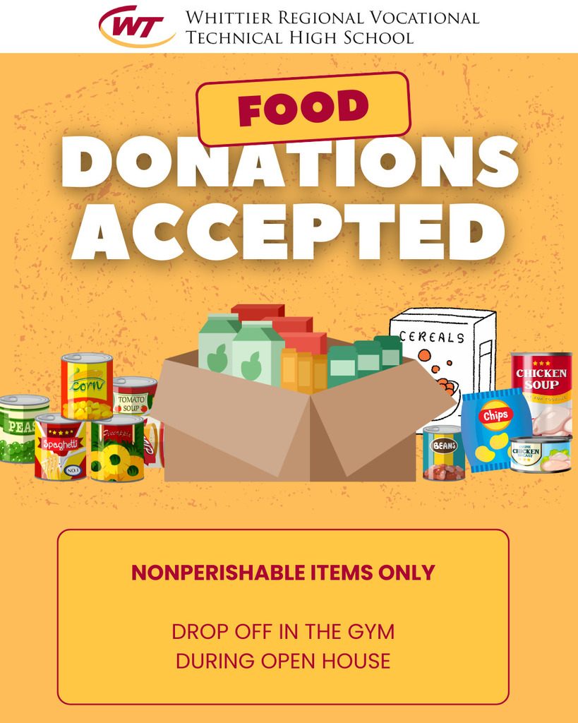 food donations accepted during open house