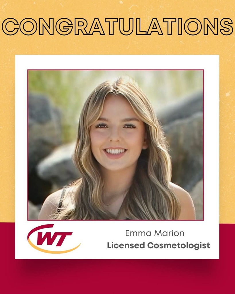 Congrats to Emma Marion, licensed cosmetologist
