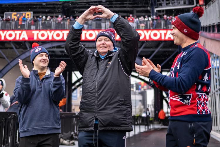 Coach Bradley at the Pats Game