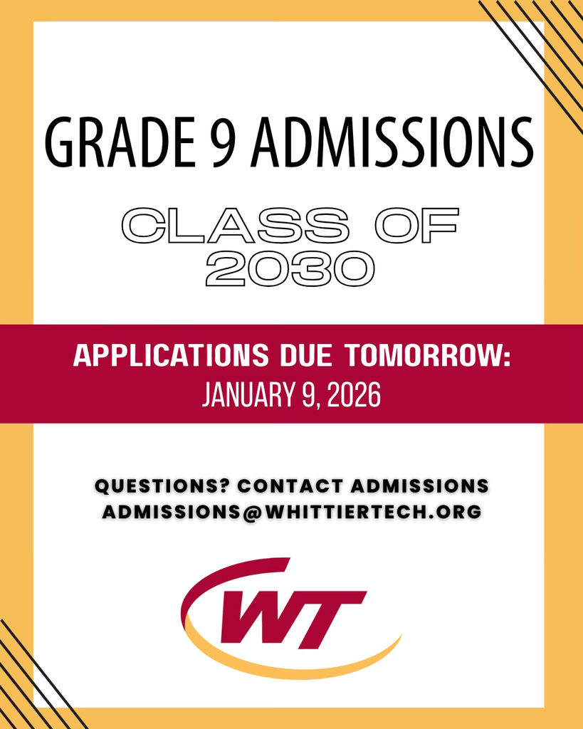 grade 9 admissions deadline is tomorrow 1/9