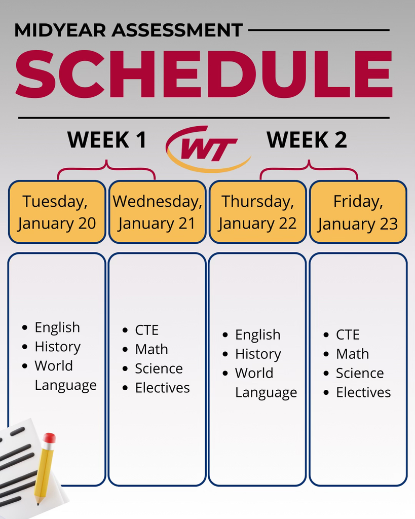 MidYear Assessment Schedule
