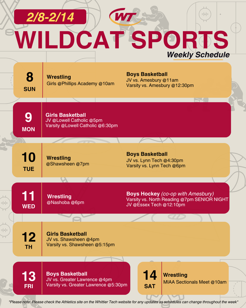 2/8-2/14 Sports Schedule