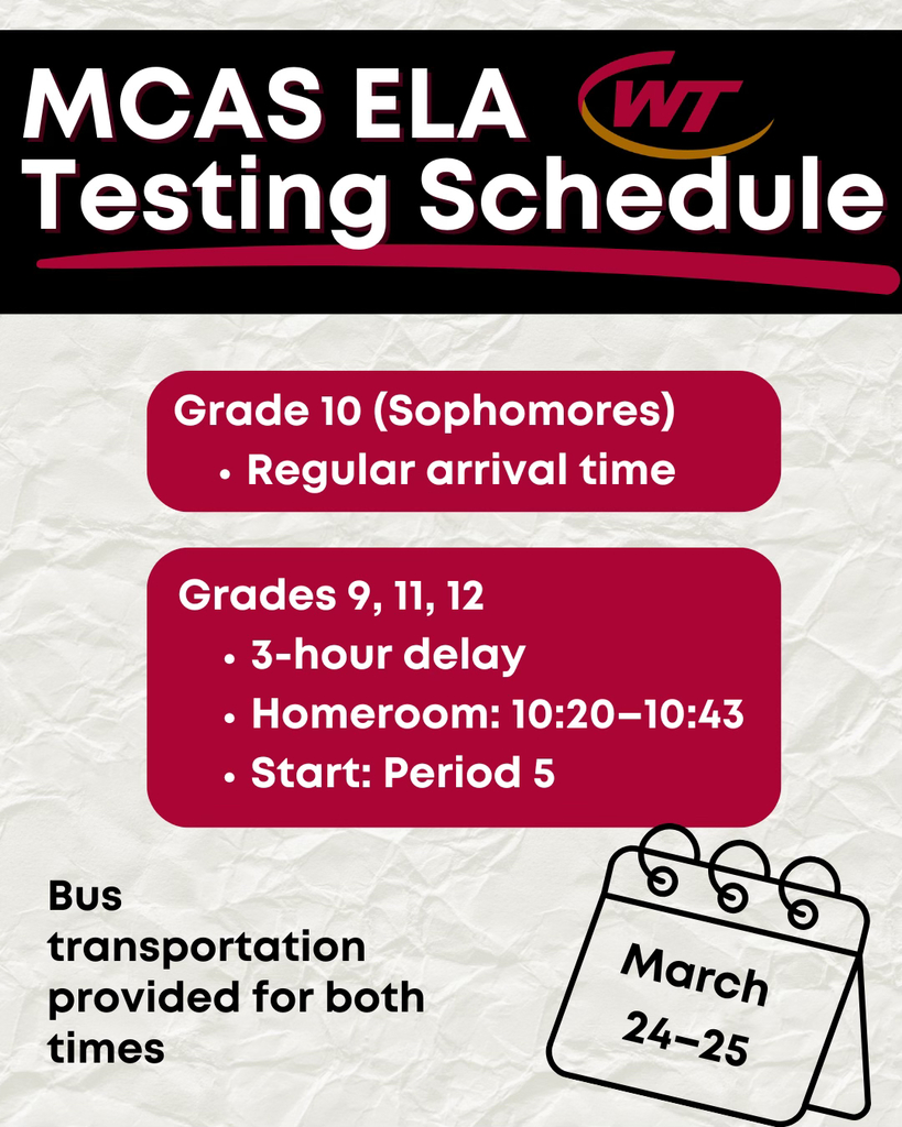 MCAS ELA Testing Schedule