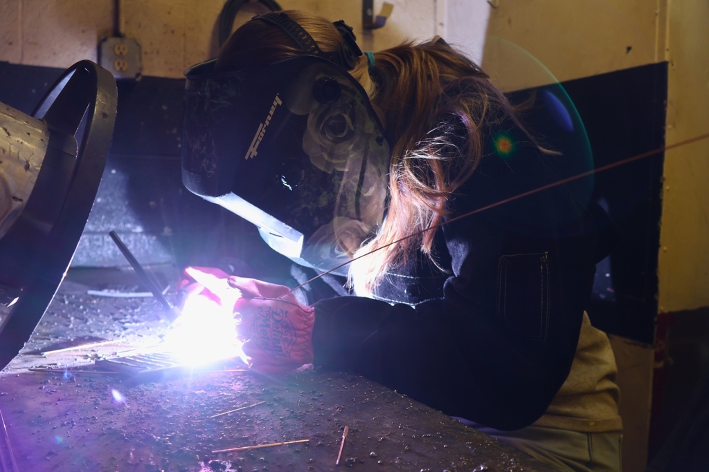 Peyton Jaber, a sophomore in Metal Fabrication