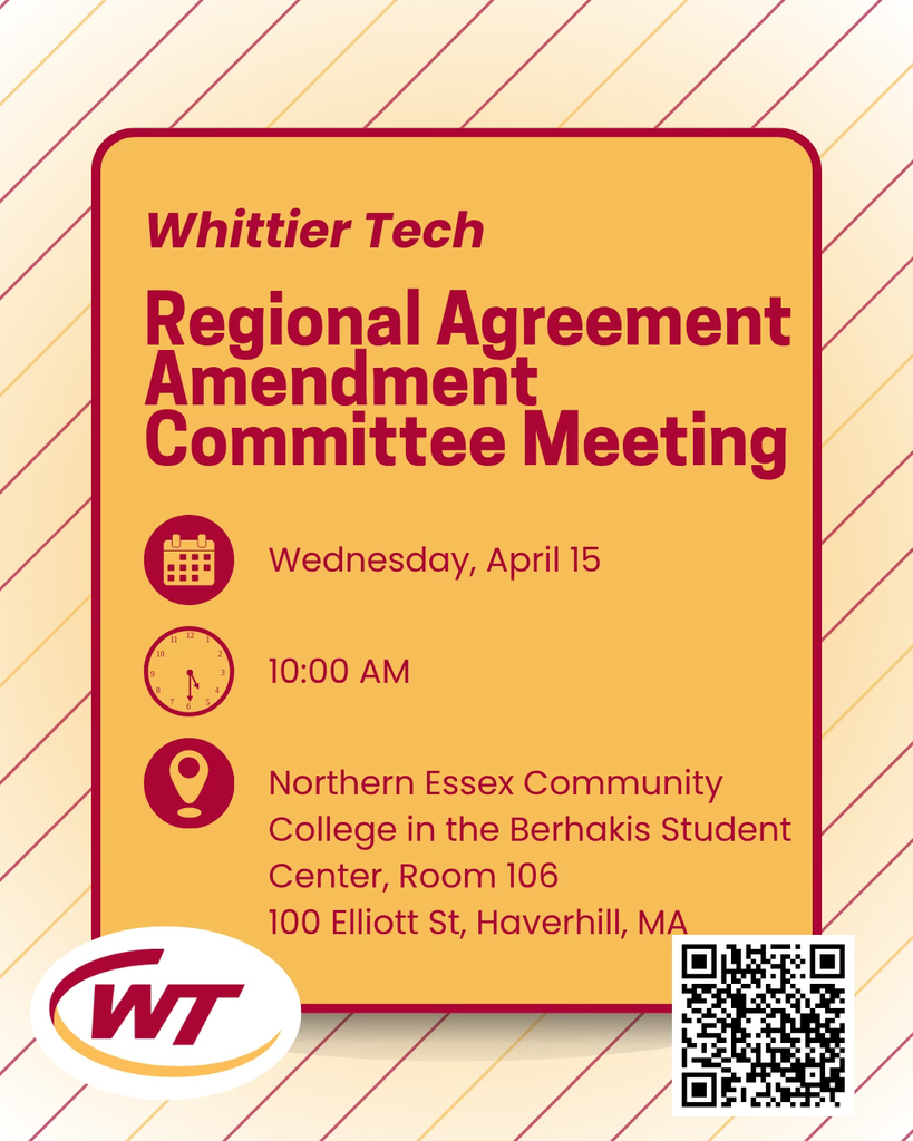 Regional Agreement Amendment Committee is Wednesday, April 15th at 10am at NECC