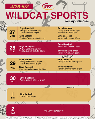 4/26-5/2 Sports Schedule