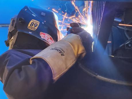 Welding student