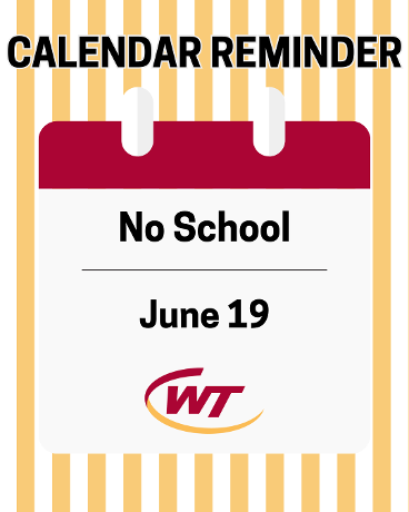 Calendar Reminder for No School June 19