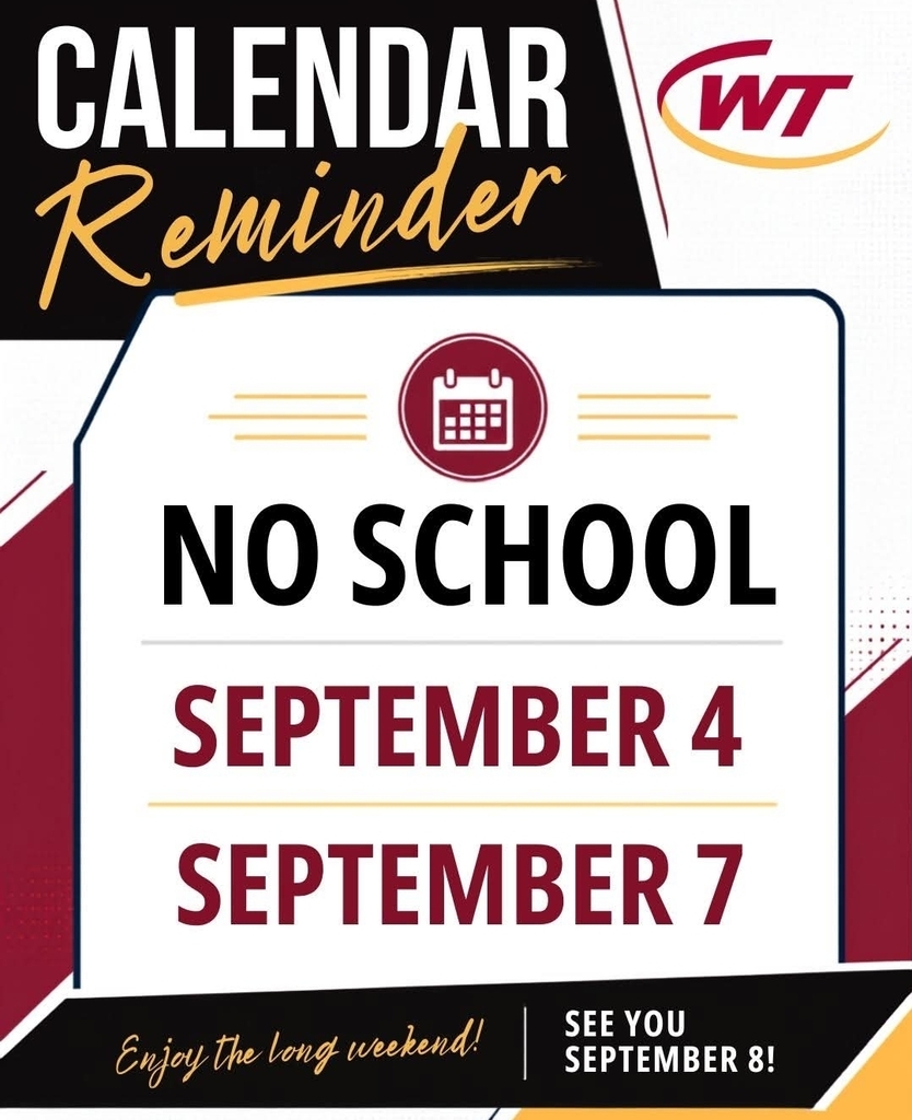 graphic sharing that september 4 and 7 is no school