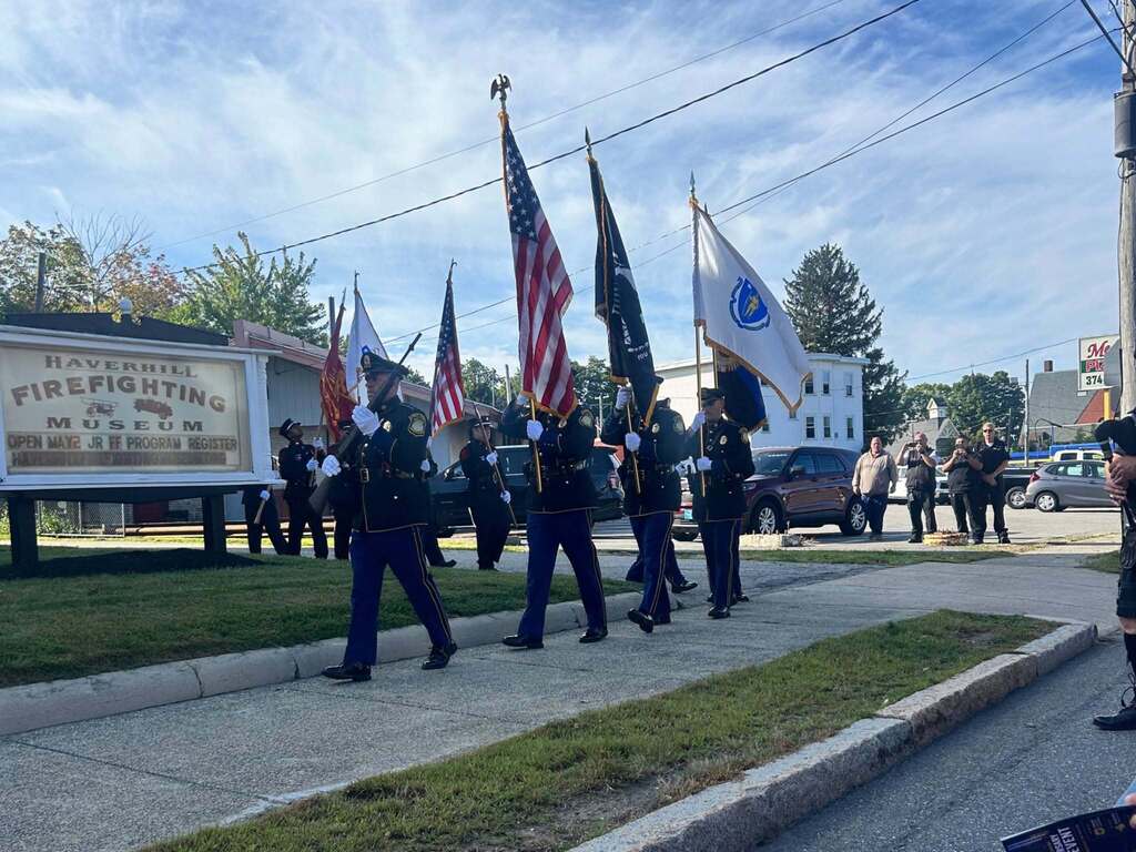 The Honor Guard at the 9/11 Remembrance Memorial at the Haverhill Firefighting Museum.