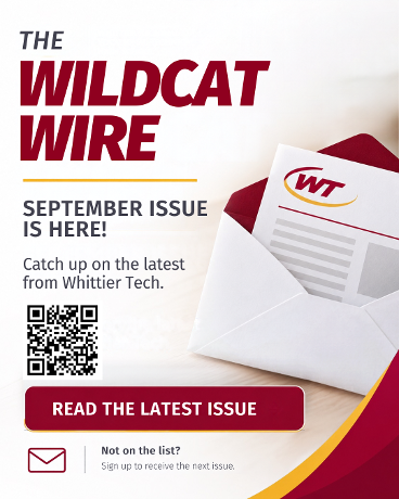 The September issue of The Wildcat Wire is here! Catch up on the latest from Whittier Tech, including an alumni spotlight, Wildcats making an impact in the community, student and school highlights, and more. 👉 Read the September issue of The Wildcat Wire: https://app.smore.com/n/rfyg6 Didn’t receive it directly in your inbox? Sign up to make sure the next issue comes straight to you! https://www.whittiertech.org/o/bfw/page/newsletter-sign-up #WeAreWhittierTech #CareerAndTechnicalEducation #WorkforceOfTomorrow