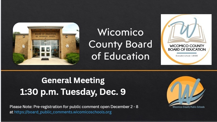 Image of flyers advertising the next Board of Education meeting on Dec. 9th