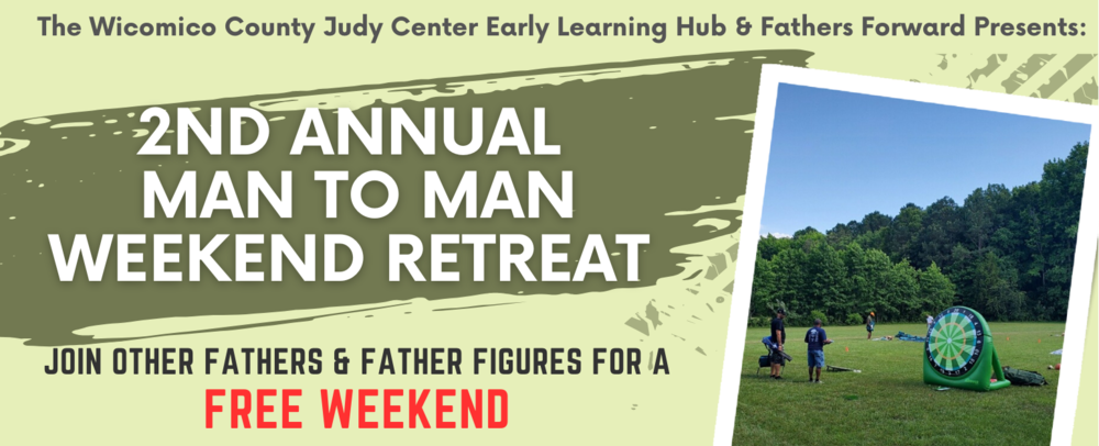 Image of flyer advertising the Judy Center's 2nd Annaul Man to Man Weekend retreat