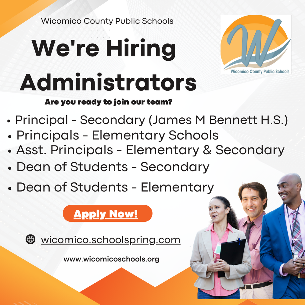 Image of a flyer advertising the job openings for school administrators for the 2026 - 27 school year