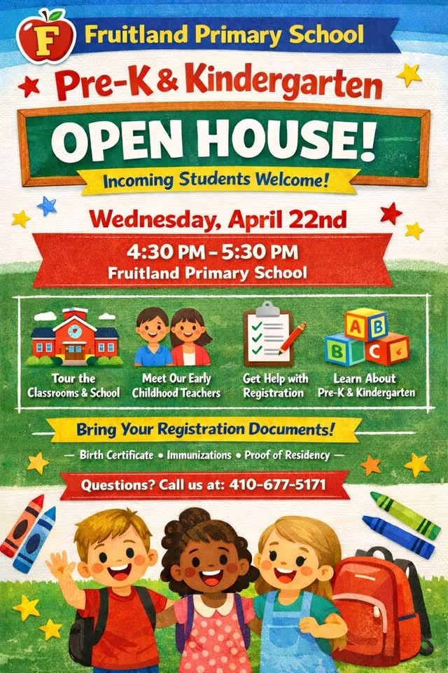 PreK and Kindergarten Open House April 22 4:30-5:30