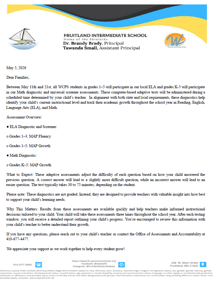 Upcoming Local Assessments