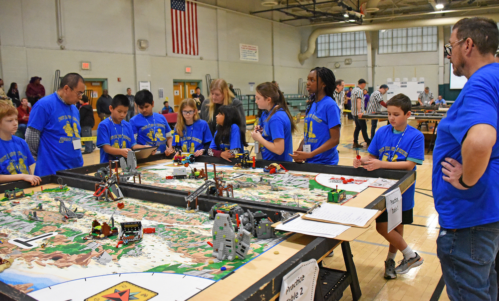 Photo of the North Salisbury Elementary Lego Leaders team at the FIRST LEGO League Regional Qualifying Tournament
