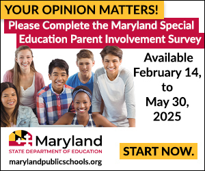 Image of flyer for Maryland Special Education Parent Involvement Survey