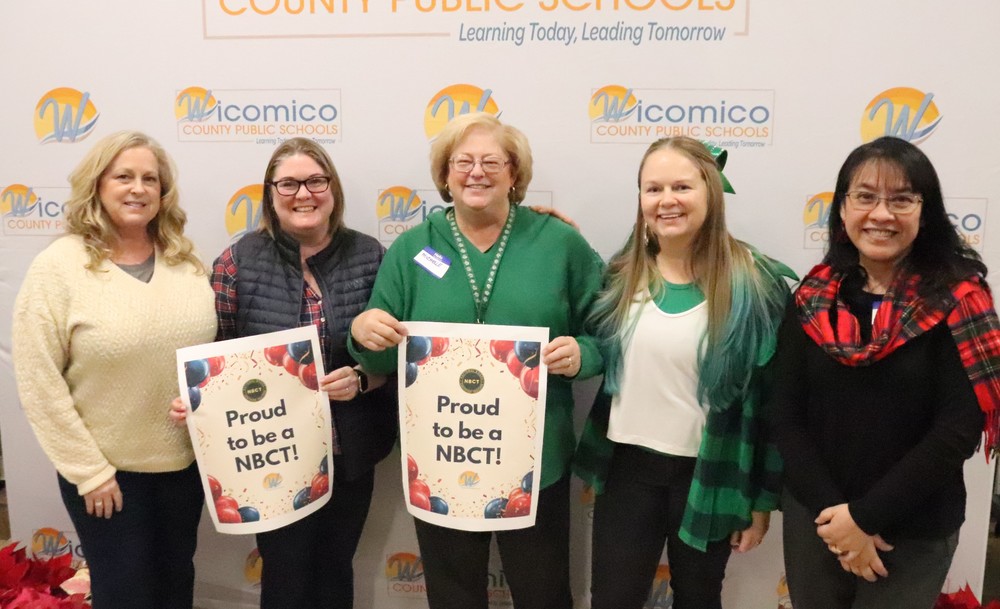 Image of 5 women who were among the 47 new teachers that achieved National Board Certification in Wicomico County Public Schools