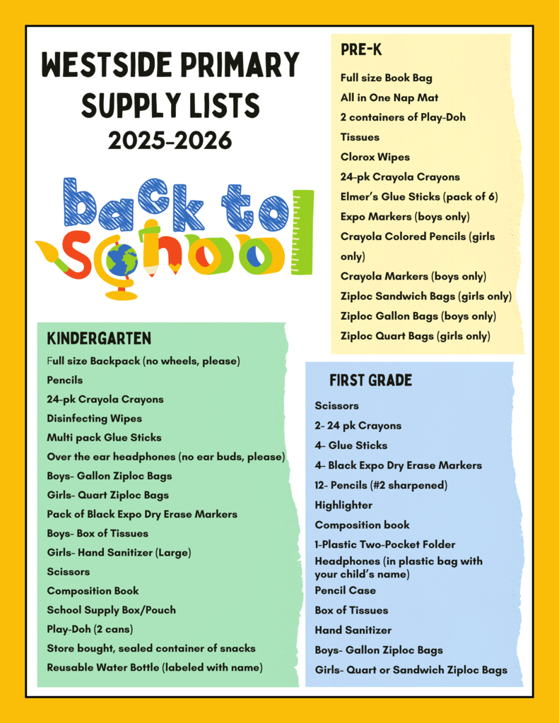 School Supply Lists