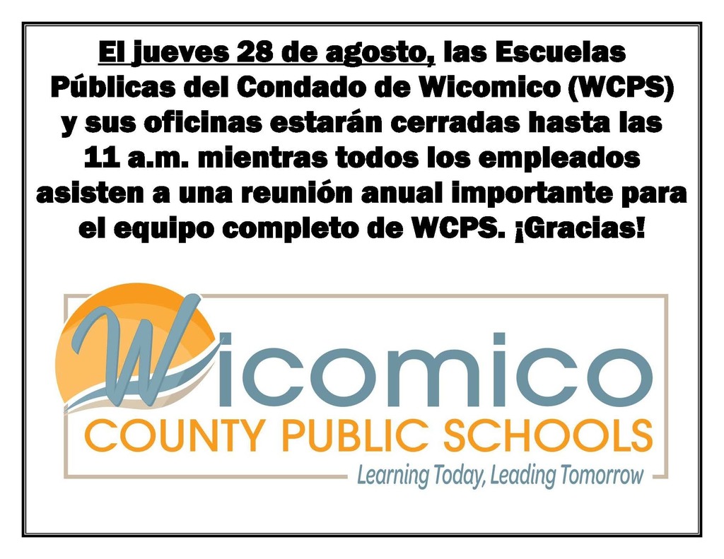 Information about school system hours on August 28, in Spanish