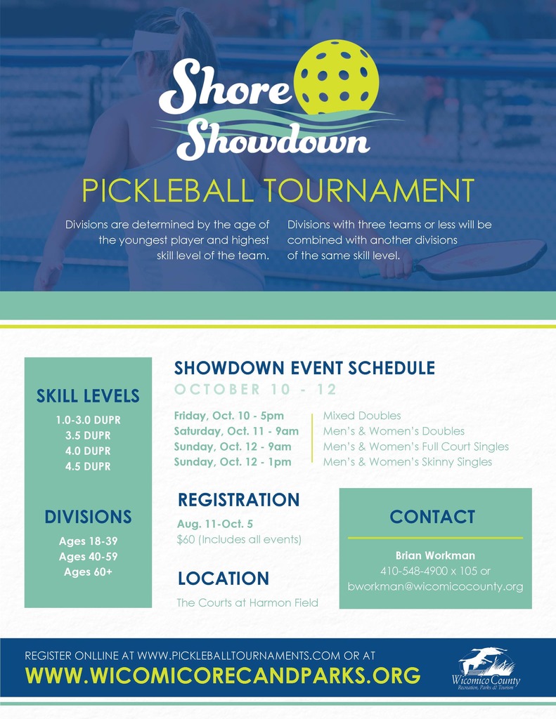October 10 to 12 Pickleball Tournament