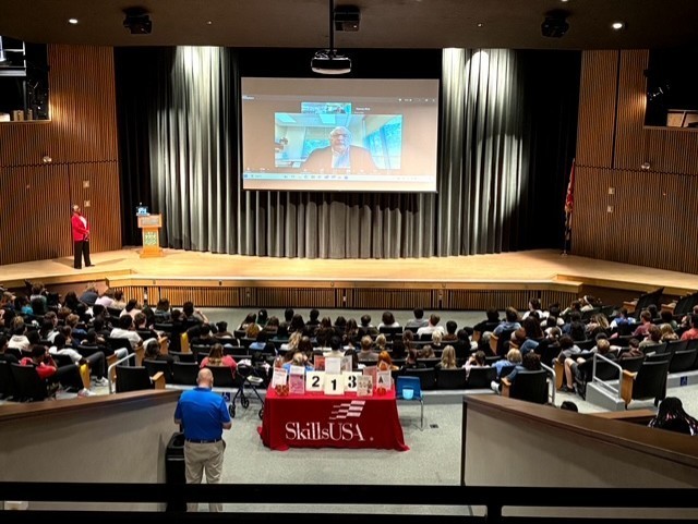presenter at SkillsUSA kickoff at PHS