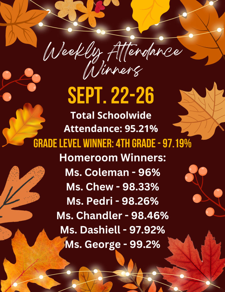 Sept. 22-26 Attendance Winners