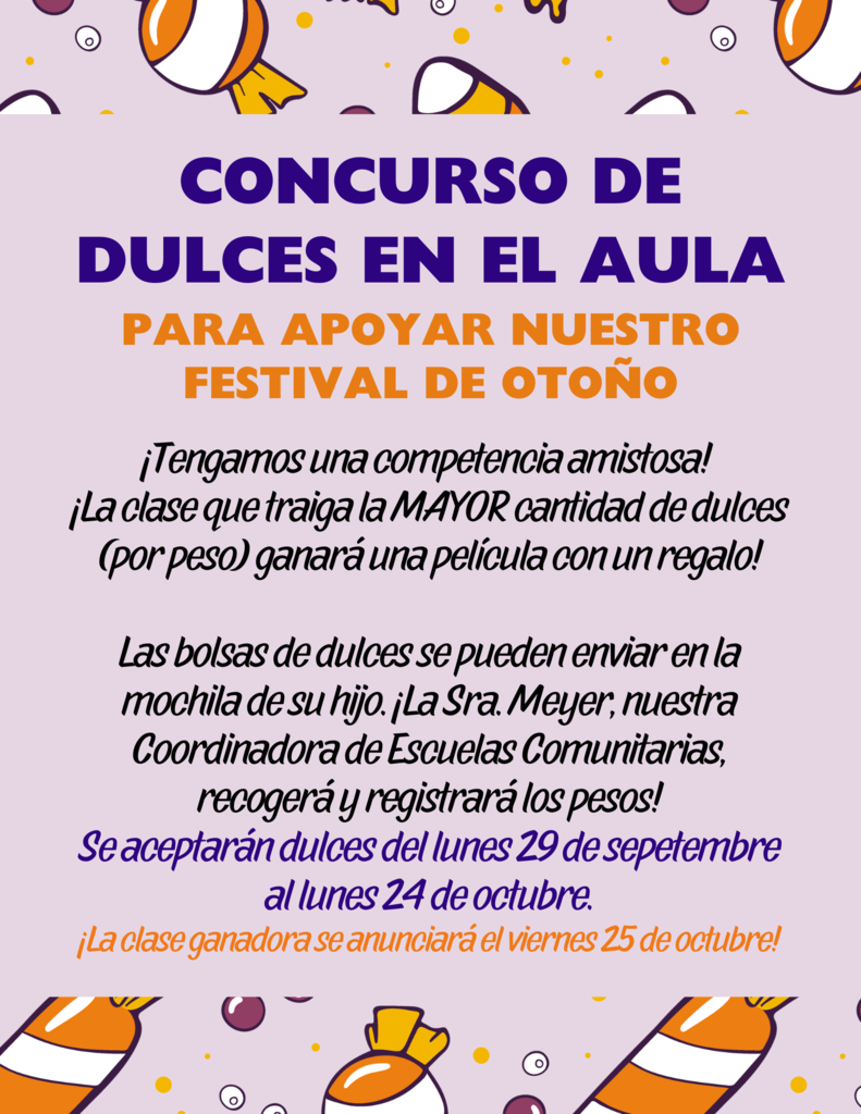 Spanish candy contest graphic