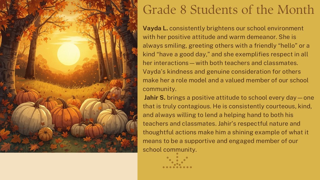 PBIS Students of the Month