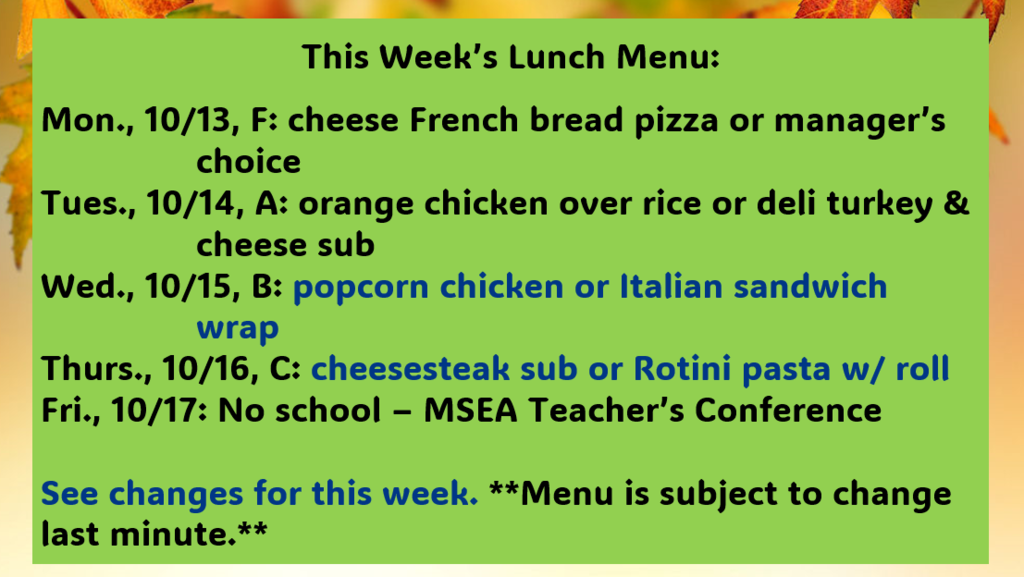 lunch menu