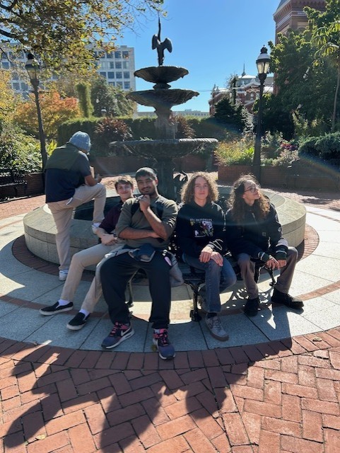 students visiting the spy museum
