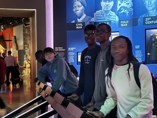 students visiting the spy museum
