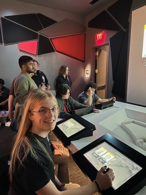 students visiting the spy museum