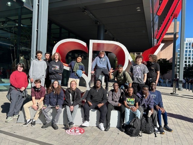 students visiting the spy museum