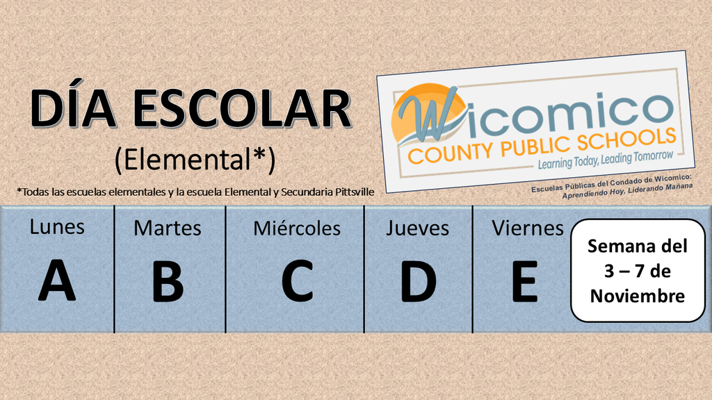 Elementary letter days in Spanish