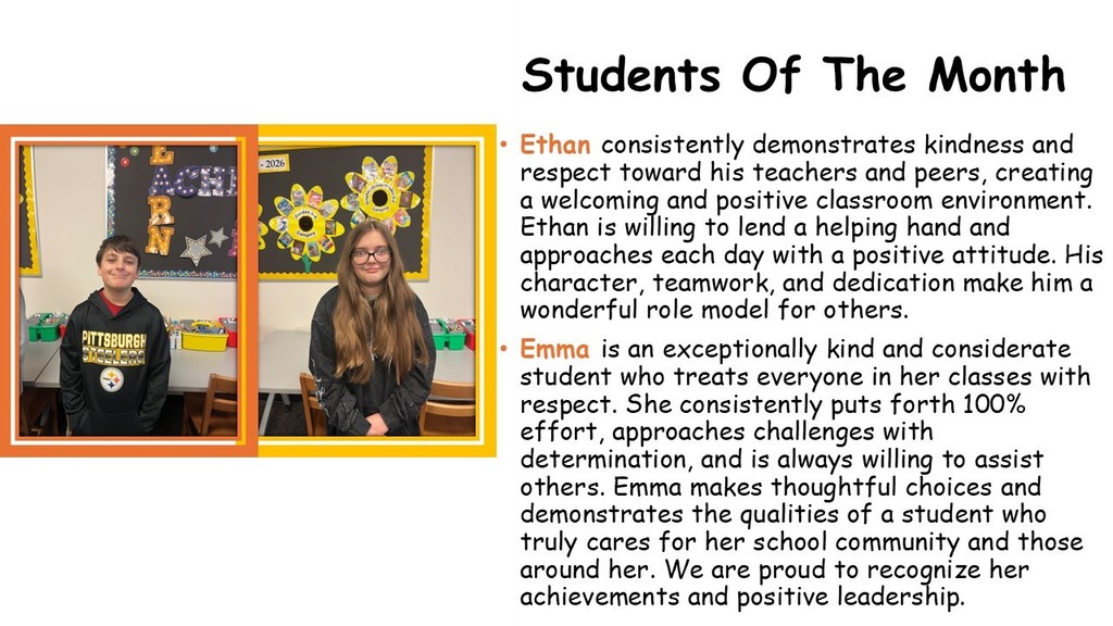 October Students of the Month