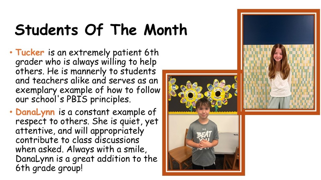 October Students of the Month