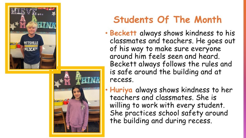 October Students of the Month