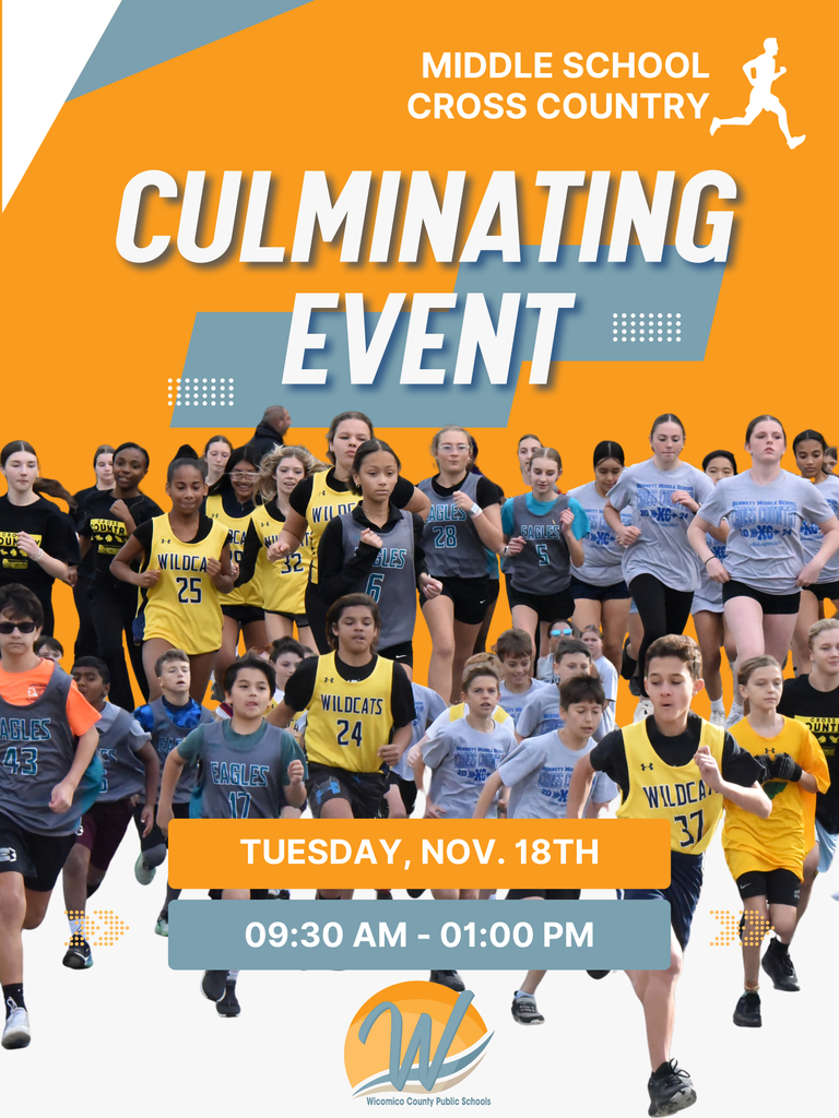 Poster for November 18th county cross country meet for middle schools
