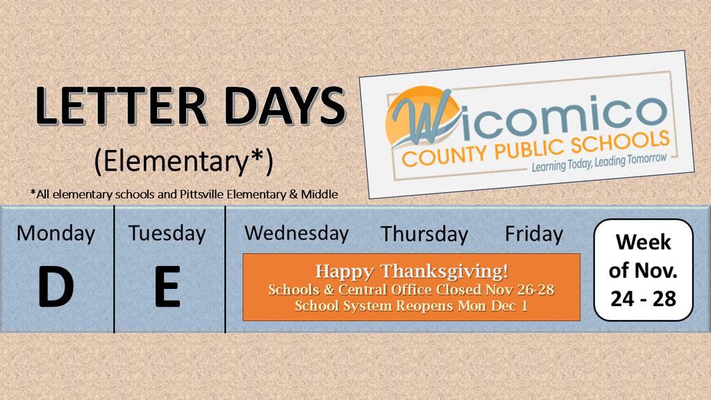 Elementary letter days