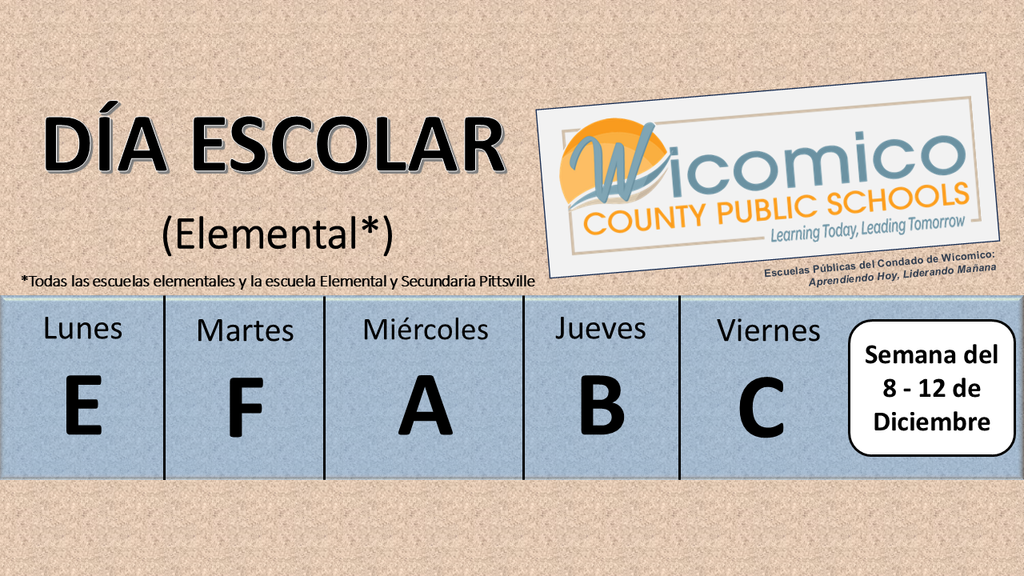 Elementary letter days in Spanish