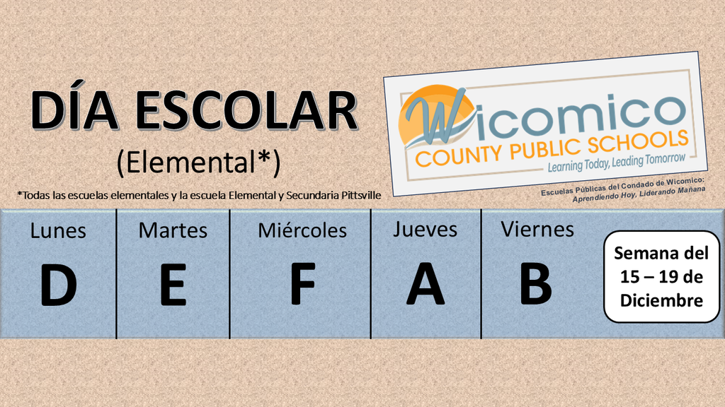 Elementary letter days in Spanish