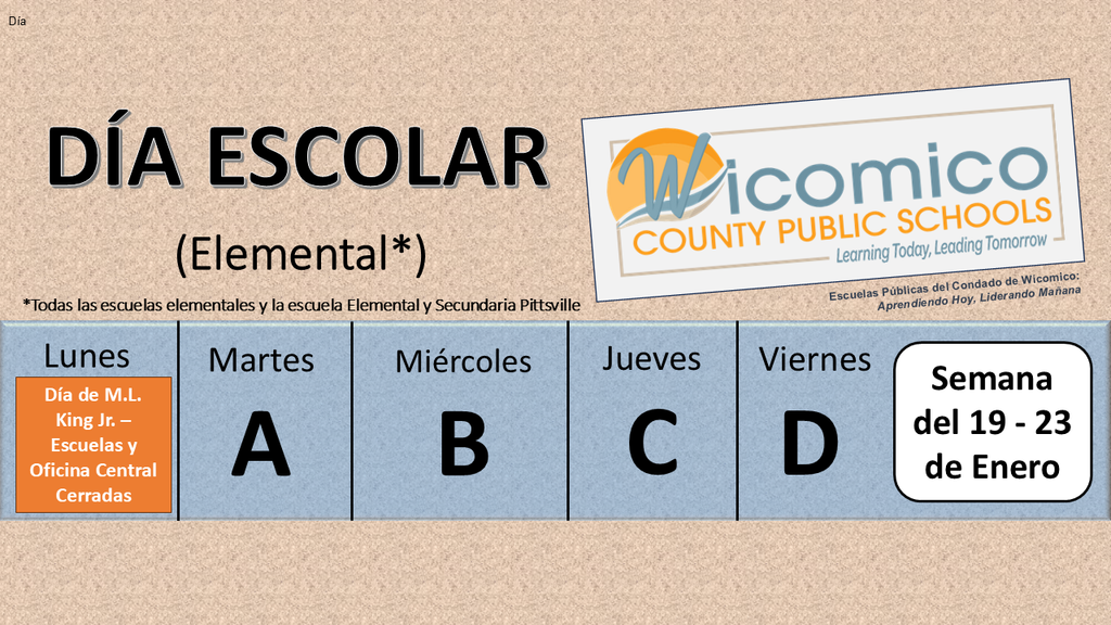 Elementary letter days in Spanish