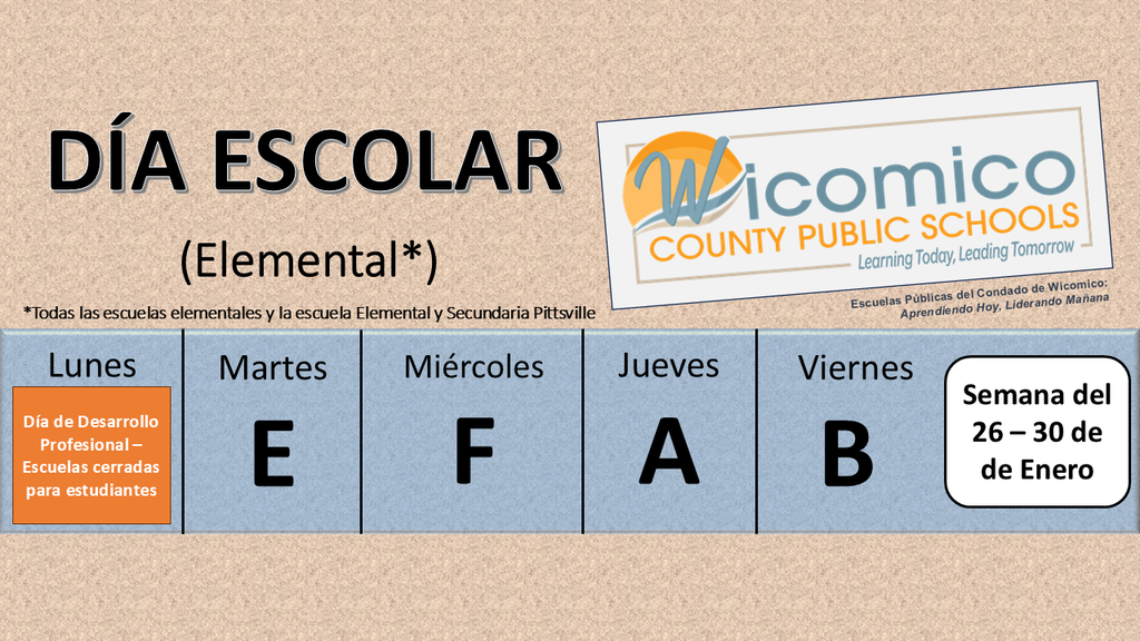 Elementary letter days in Spanish