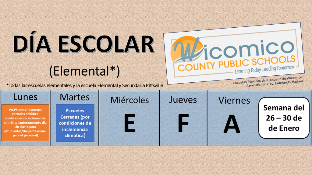 Elementary letter days in Spanish